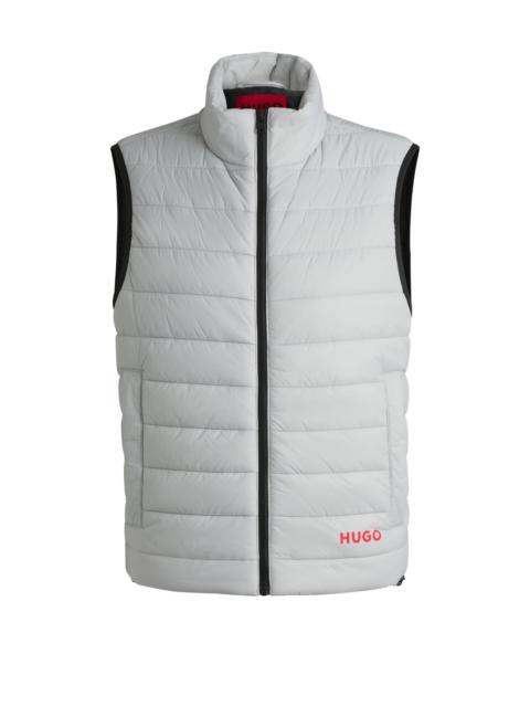 HUGO WATER-REPELLENT SLIM-FIT GILET WITH LOGO DETAIL