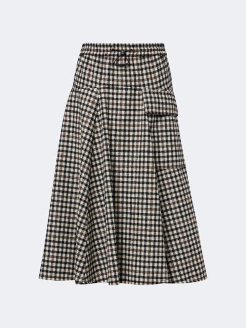 Brunello Cucinelli Checked alpaca and wool-blend midi skirt