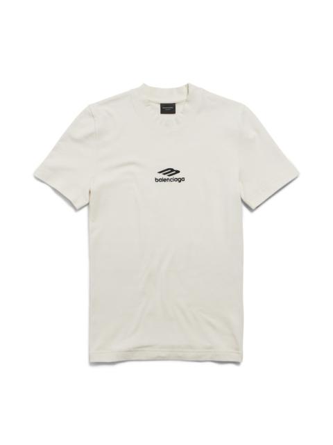 BALENCIAGA Women's 3b Sports Icon Fitted Crewneck T-shirt in Chalky White