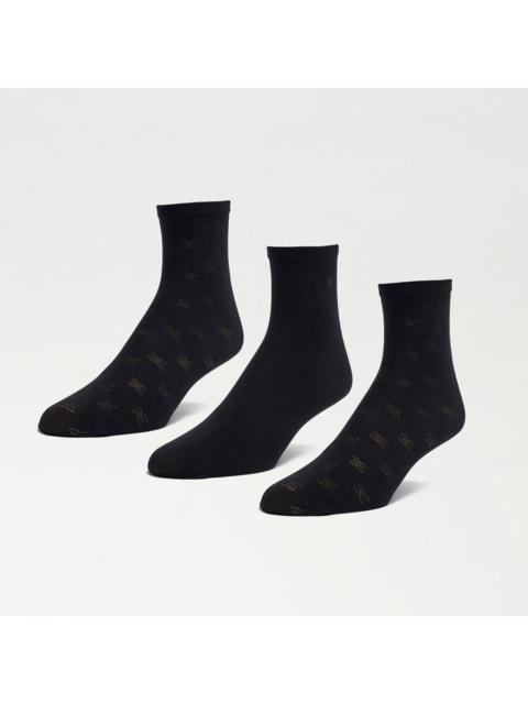 Sam Edelman 3 Pack Logo Ankle Socks