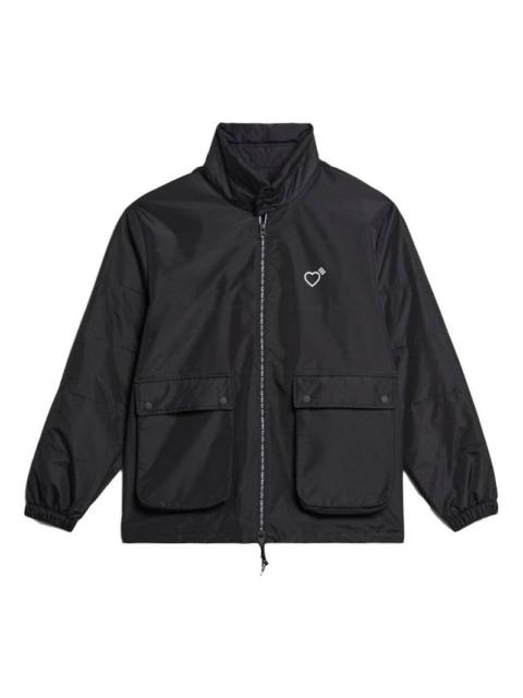 adidas originals x HUMAN MADE Crossover Embroidered Logo Stand Collar Jacket Black GM4634