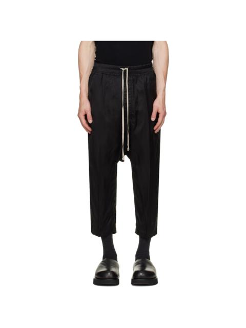 Rick Owens Black Tower Drawstring Cropped Trousers