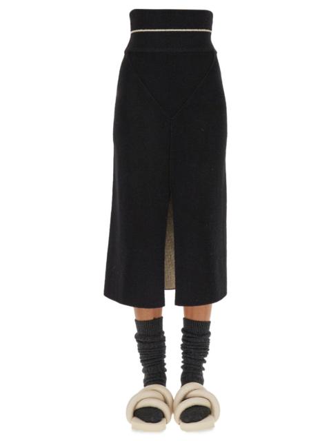 Moncler Front slit knit midi skirt