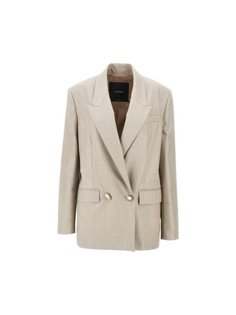 PINKO LUREX WOOL-BLEND DOUBLE-BREASTED JACKET