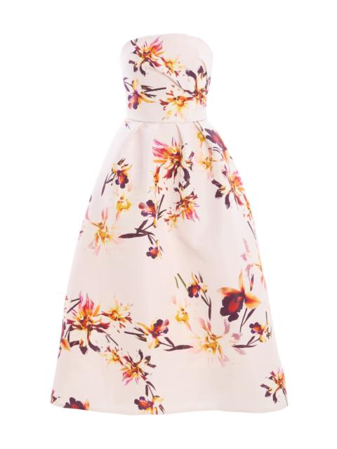 Monique Lhuillier Strapless Floral Dress multi