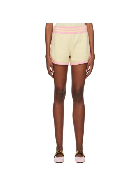 Beige Jacquard Shorts