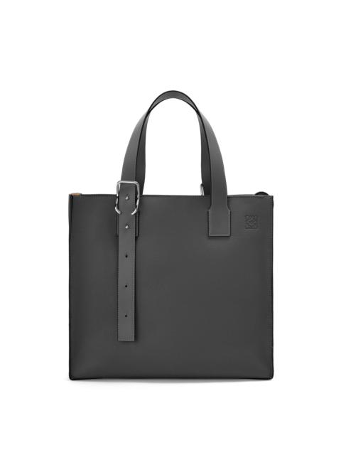 Buckle Zip Tote in soft grained calfskin