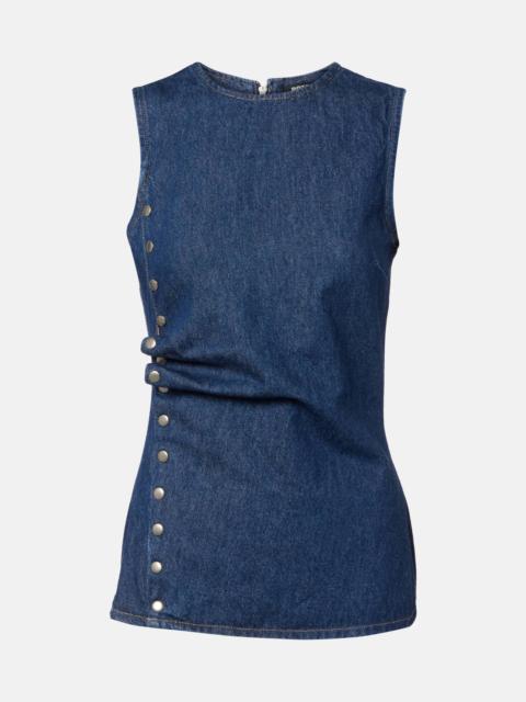 ROTATE Draped denim top