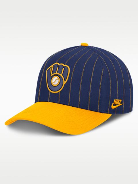 Nike Milwaukee Brewers Cooperstown Rise Men's Nike MLB A-Frame Adjustable Hat