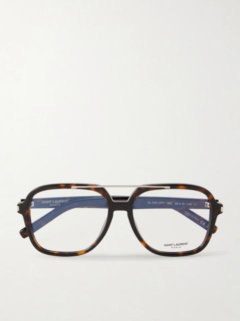 SAINT LAURENT SL 545 square-frame acetate glasses Tortoiseshell