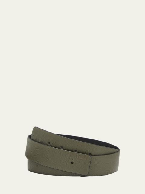 Prada Men's Reversible Saffiano Leather Belt Strap