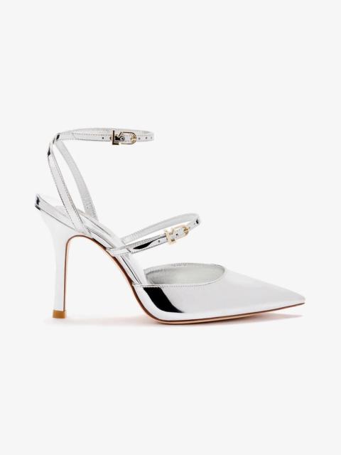 Larroudé Kris Pump In Silver Specchio