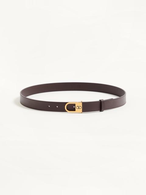 Valentino VLOGO SIGNATURE BELT IN SHINY CALFSKIN 30 MM WITH ENAMELLED LOGO DETAIL