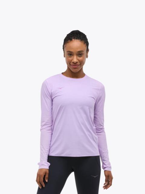 HOKA Women's Airolite Run Long Sleeve Shirt in Aster Flower