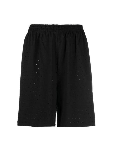 BALENCIAGA Balenciaga Perforated Elastic Waistband Shorts 'Black' 674591TMVD41000