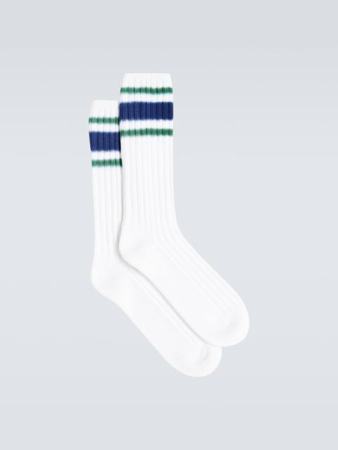 sacai Striped cotton-blend socks