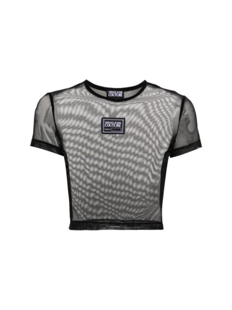 VERSACE JEANS COUTURE logo-patch mesh top