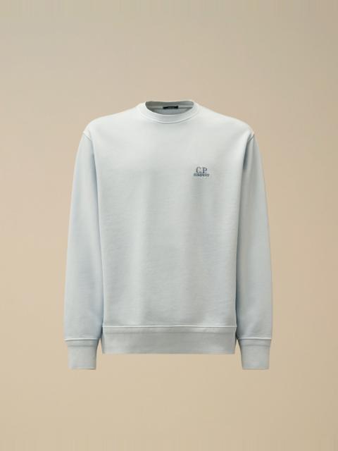 C.P. Company Cotton Diagonal Fleece Crewneck Logo Sweatshirt