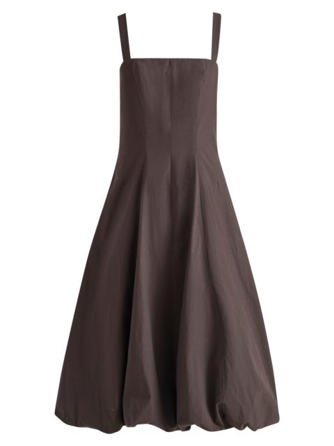 Proenza Schouler Women's Ella Rumpled Cotton Midi-Dress - Coffee
