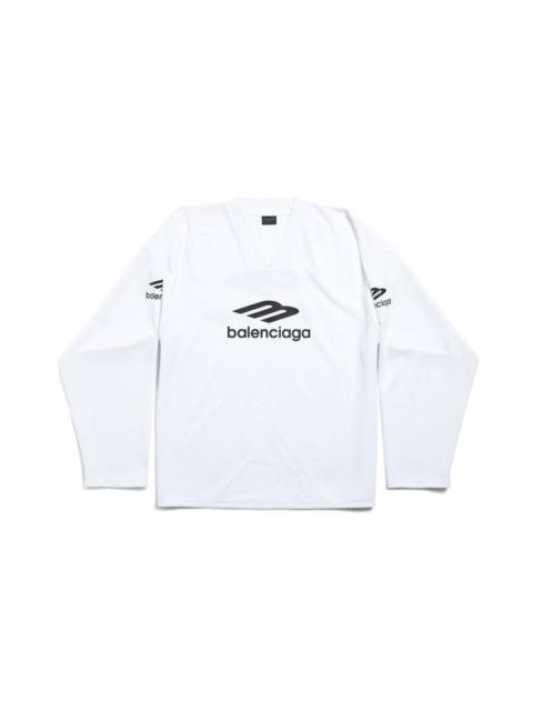 BALENCIAGA Skiwear - 3b Sports Icon Ski Long Sleeve T-shirt Large Fit in White