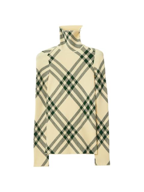 Burberry check-pattern high-neck jumper