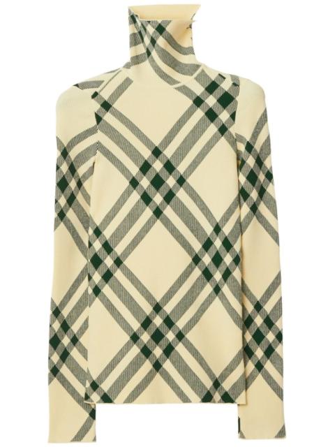 Burberry check-pattern high-neck jumper