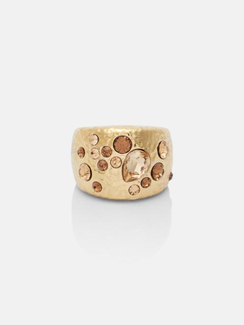 Oscar de la Renta Scramble embellished gold-plated ring