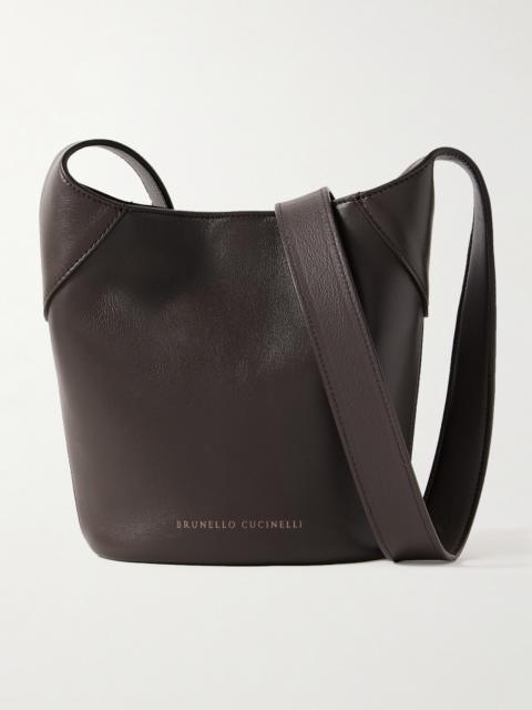 Brunello Cucinelli Bead-embellished Leather Shoulder Bag