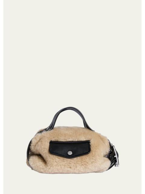 Simone Rocha Mini Leather-Trim Faux Fur Shoulder Bag