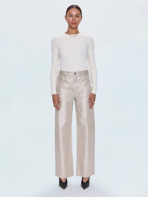 PISTOLA TATE HIGH RISE BOWED WIDE LEG JEAN - CHAMPAGNE LUSTER