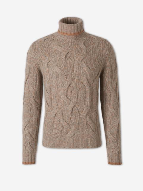 FEDELI CABLE KNIT TURTLENECK SWEATER