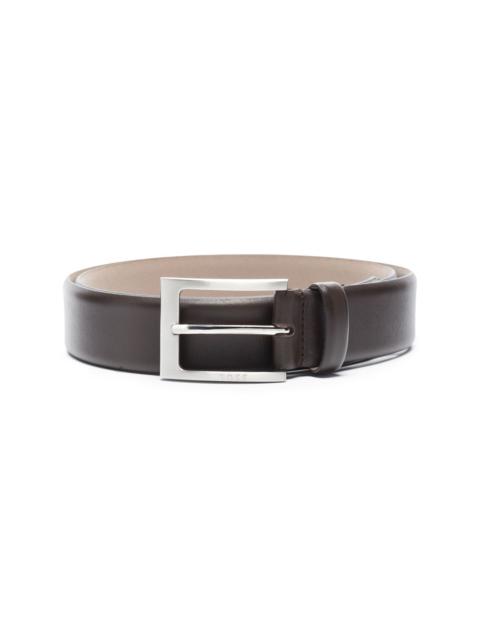 engraved logo buckle belt