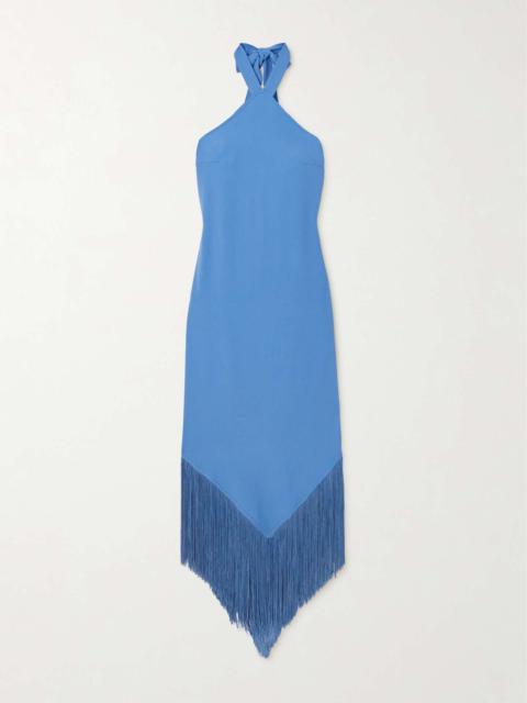 Taller Marmo Nina fringed crepe halterneck maxi dress