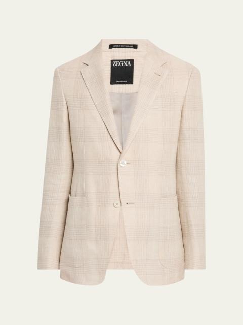 ZEGNA Men's Tonal Plaid Crossover Sport Coat