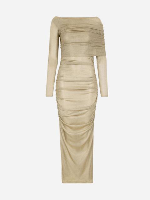 Dolce & Gabbana Lurex mesh calf-length skirt
