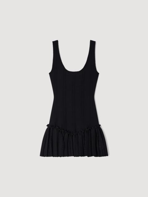 Sandro MINI KNIT DRESS WITH RUFFLE