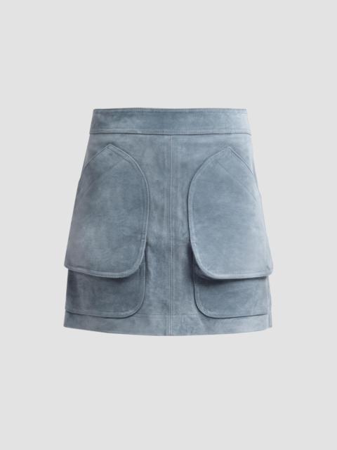 VERONICA BEARD Women's Norwood Suede Mini Skirt - Blue Steel