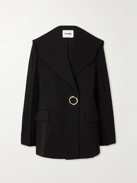 Jil Sander Oversized embellished wool-grain de poudre blazer