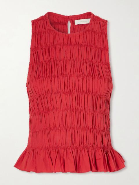 FAITHFULL Cales shirred cotton top Red