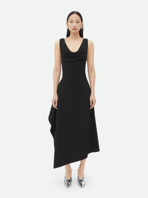 Stretch Cotton Asymmetric Midi Dress