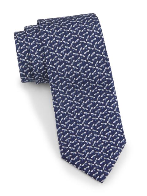 FERRAGAMO Men's Zilly Dragonfly Tie - Navy