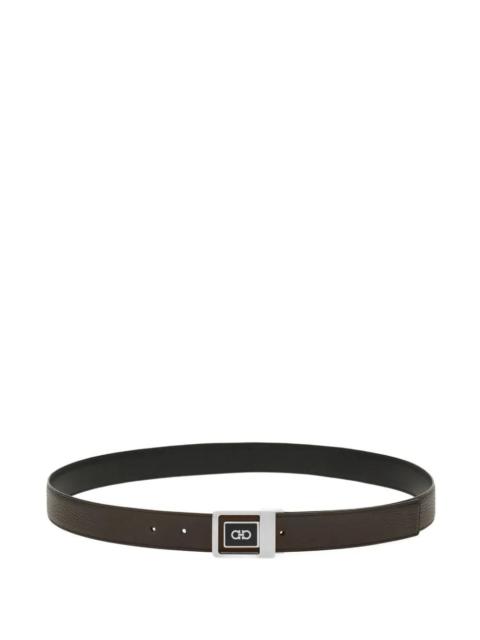 FERRAGAMO DOUBLE SQUARE REVERSIBLE LEATHER BELT