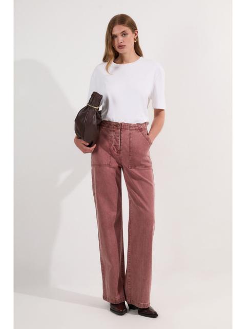 KAREN MILLEN Coloured Denim Straight Leg Jean