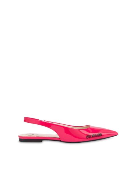 Moschino logo-print ballerina shoes