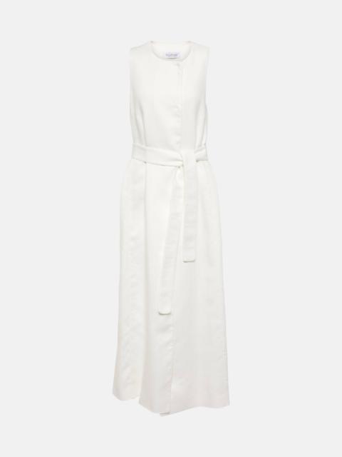 Max Mara Aureo linen twill midi wrap dress