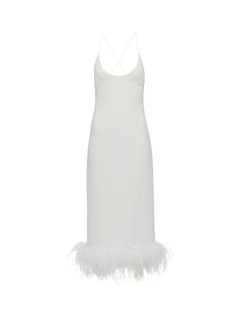 Miu Miu Stretch cady dress with feathers