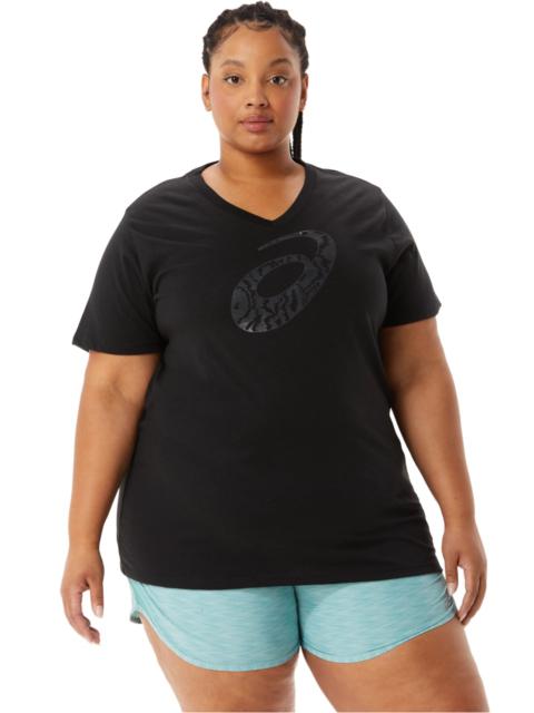 Asics WOMEN'S SPIRAL 'a' AIRBRUSH TIGER PRINT VNECK