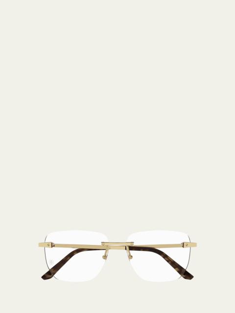 Cartier Men's Rimless Metal Optical Glasses