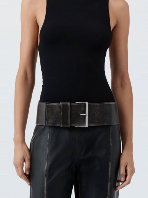 ST. AGNI Brushed Wide Classic Belt - Black