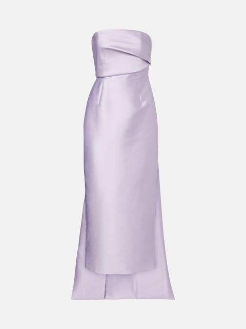 SOLACE LONDON Kiki caped satin corset cocktail dress